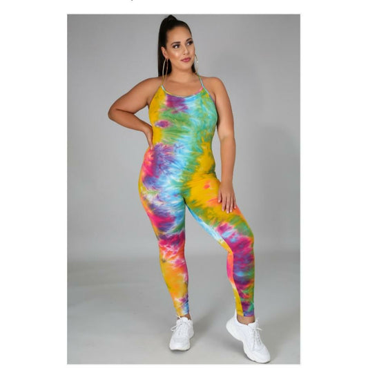 Call You Later One Piece Tie Dye Jumpsuit - prospeakforathletes